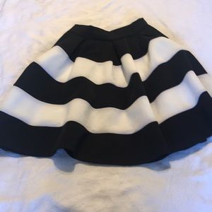 Black and white mini skirt